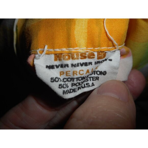 Vintage Yellow Green Orange Pink Checked/Plaid Standard Pillowcase - Picture 4 of 6